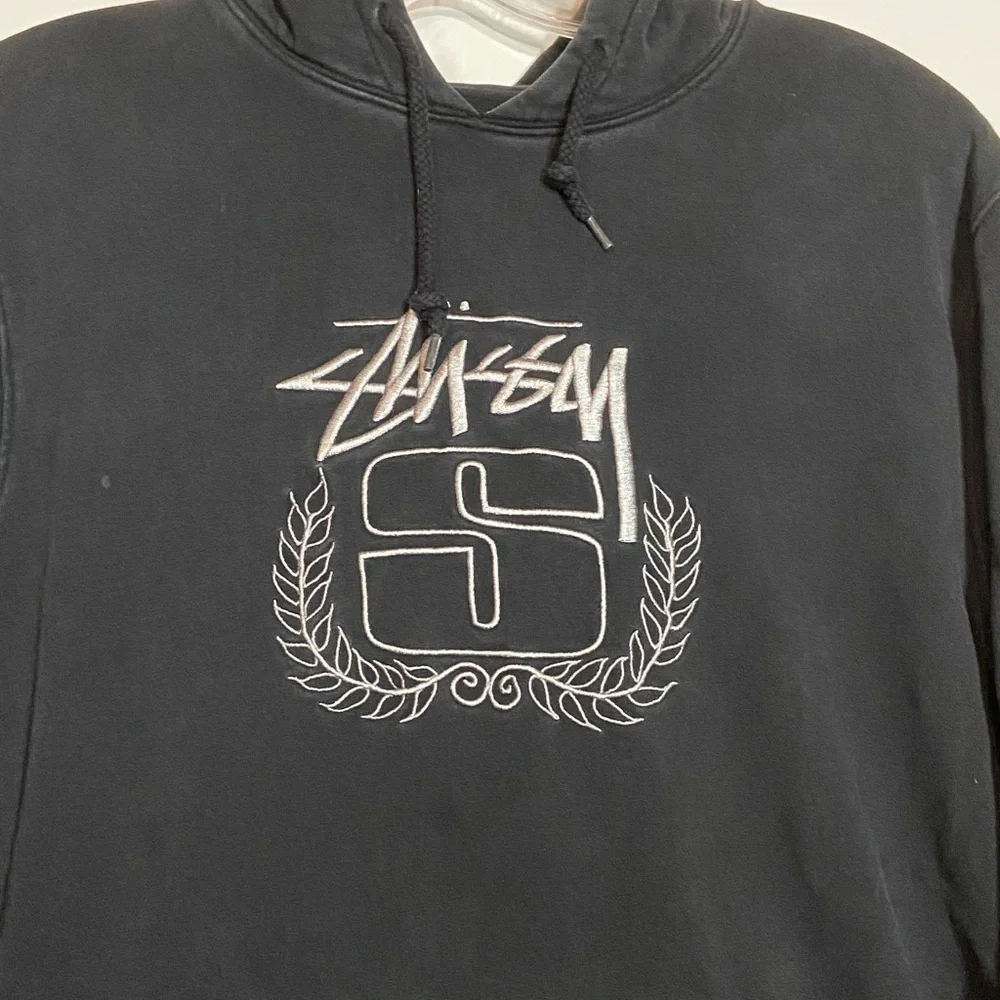 Vintage Stone Wash Stussy Embroidered Graphic Hoodie - Picture 2 of 7
